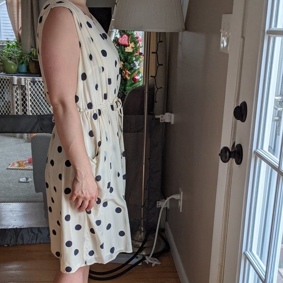 J Crew Polka Dot Black & White Mini Dress - Picture 2 of 3
